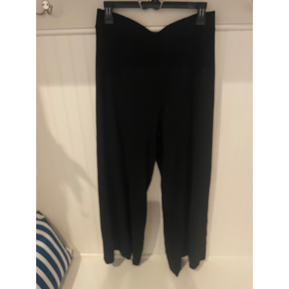 The Drop Catalina Rib Print Palazzo Pants Black‎ Size Large
